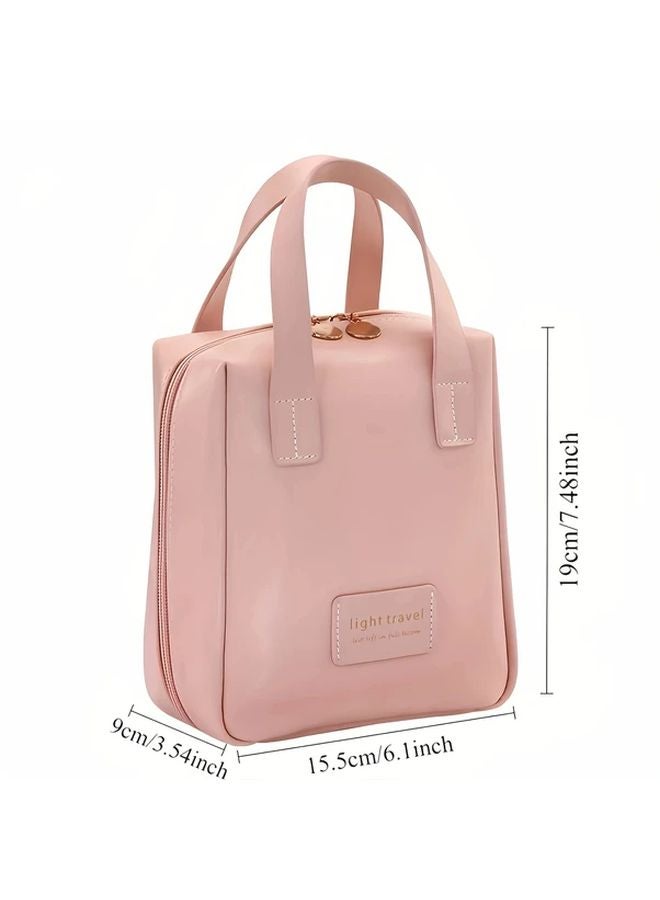 Pink Makeup Organizer Bag Large Capacity Cosmetic Case Travel Daily Beauty Storage - Image 3